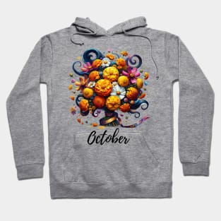 October Flower Shirt, October Birth Month, Vintage Watercolor Floral Tshirt, Mothers Day Gift for Mom, Cottagecore Boho Marigold Cosmos Tee Hoodie